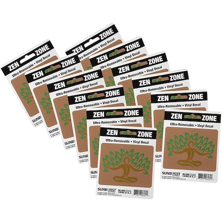 Decal Yoga Tree 2.75 In X 3.5in, 12-Pack PK